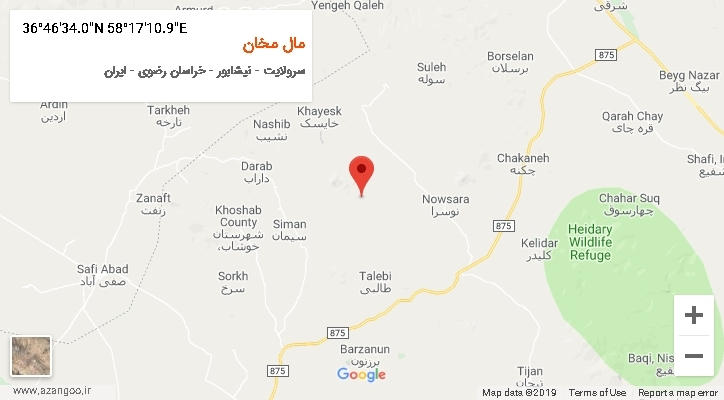 روستای مال مخان بر روی نقشه