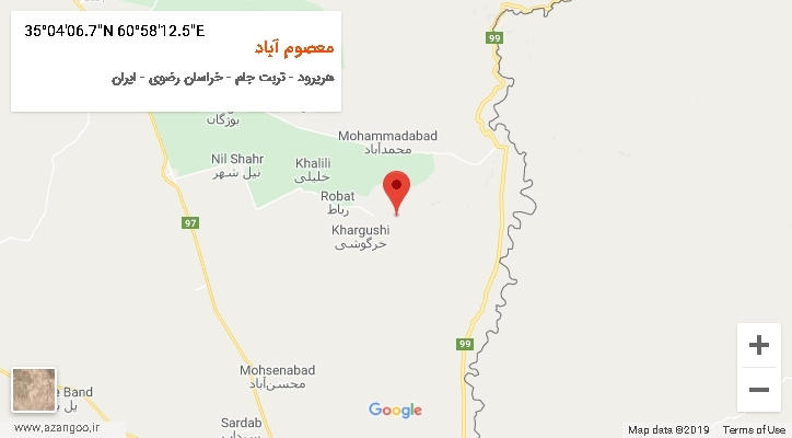 روستای معصوم آباد بر روی نقشه