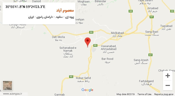 روستای معصوم آباد بر روی نقشه