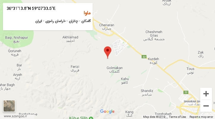 روستای ماوا بر روی نقشه