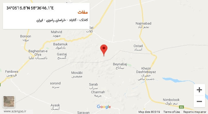 روستای مغاث بر روی نقشه