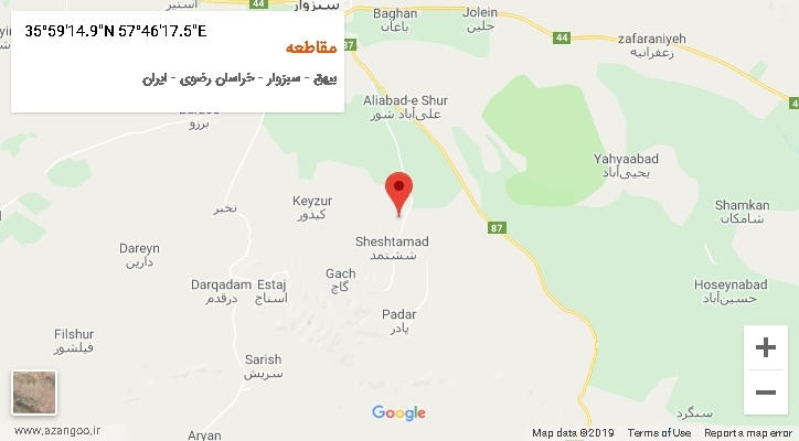 روستای مقاطعه بر روی نقشه
