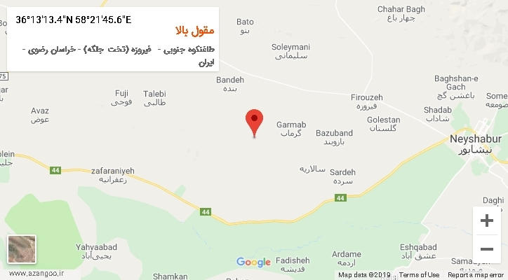 روستای مقول بالا بر روی نقشه