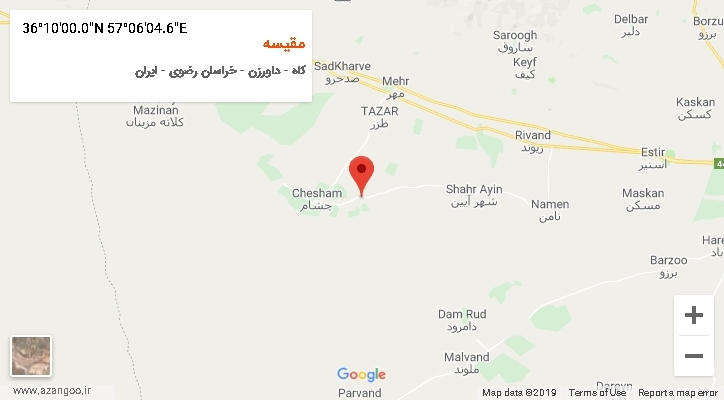 روستای مقیسه بر روی نقشه