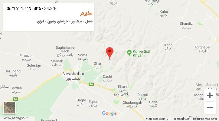 روستای مغزردر بر روی نقشه