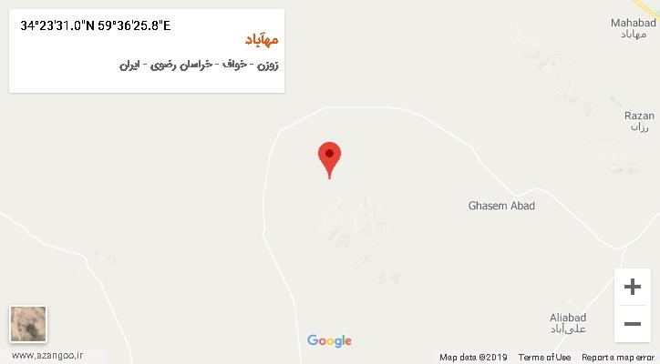 روستای مهآباد بر روی نقشه