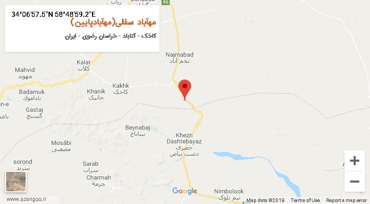 روستای مهآباد سفلی(مهآبادپایین) بر روی نقشه