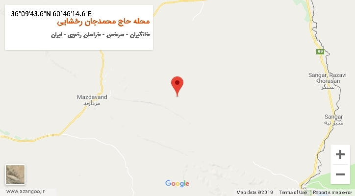 روستای محله حاج محمدجان رخشایی بر روی نقشه