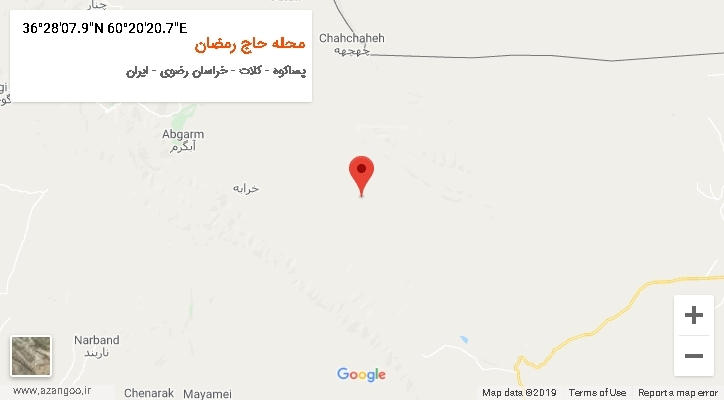 روستای محله حاج رمضان بر روی نقشه
