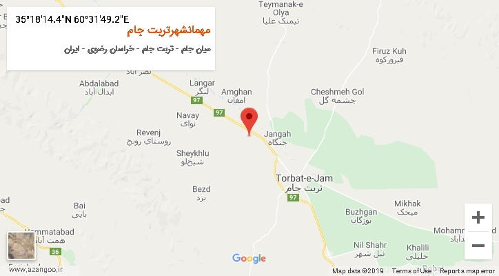 روستای مهمانشهرتربت جام بر روی نقشه