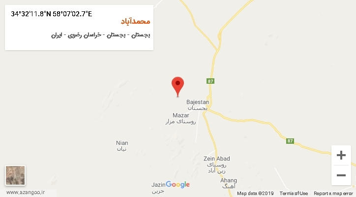 روستای محمدآباد بر روی نقشه