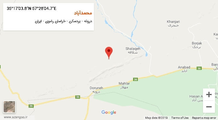 روستای محمدآباد بر روی نقشه