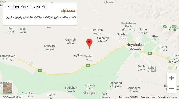 روستای محمدآباد بر روی نقشه