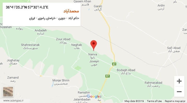 روستای محمدآباد بر روی نقشه
