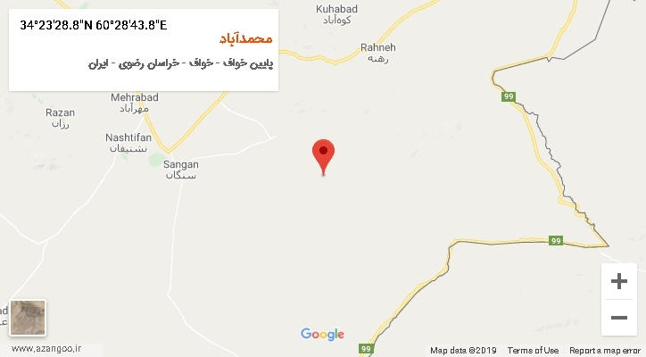 روستای محمدآباد بر روی نقشه