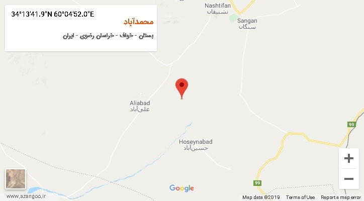 روستای محمدآباد بر روی نقشه