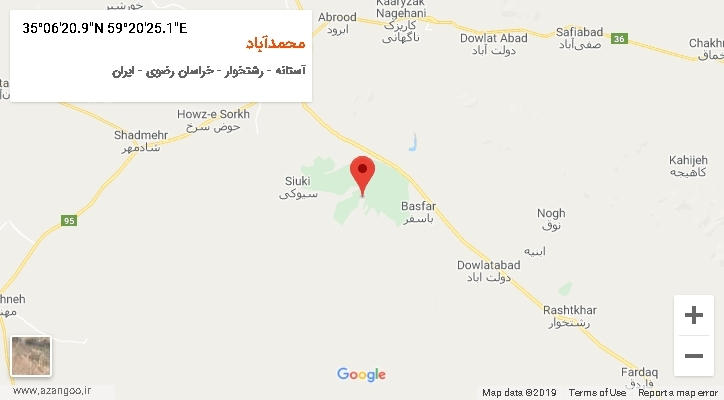 روستای محمدآباد بر روی نقشه