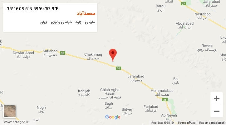 روستای محمدآباد بر روی نقشه