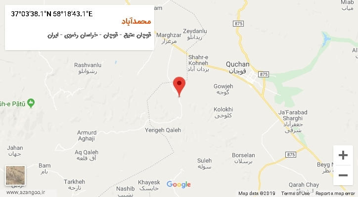 روستای محمدآباد بر روی نقشه