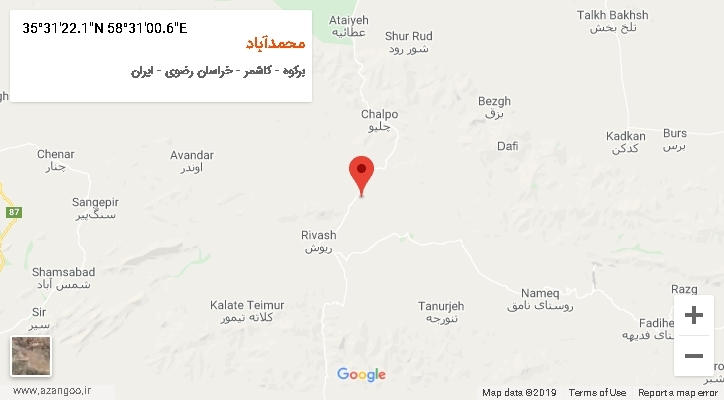 روستای محمدآباد بر روی نقشه