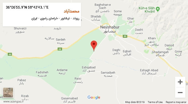 روستای محمدآباد بر روی نقشه