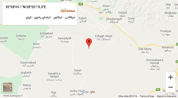 روستای محمدآباد بر روی نقشه