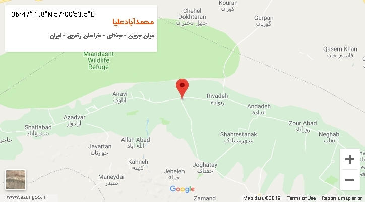 روستای محمدآبادعلیا بر روی نقشه