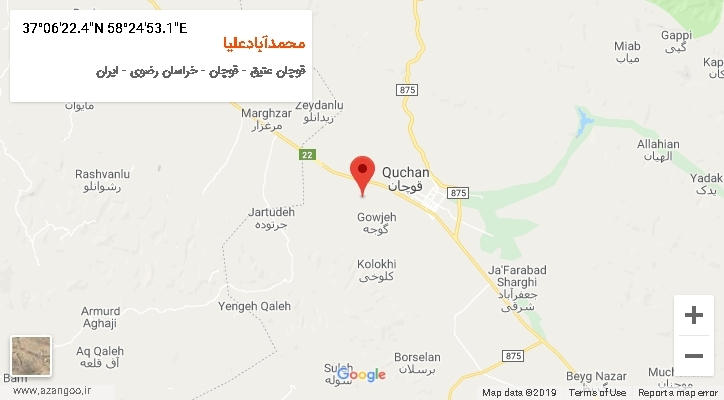 روستای محمدآبادعلیا بر روی نقشه