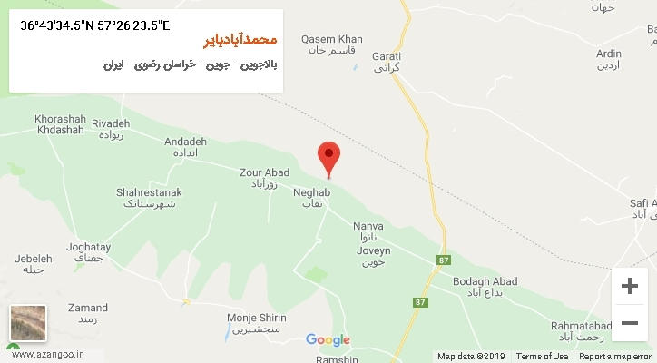 روستای محمدآبادبایر بر روی نقشه