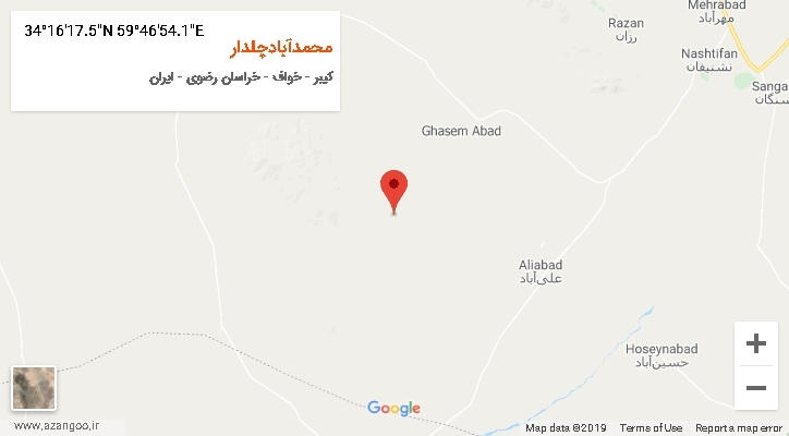 روستای محمدآبادچلدار بر روی نقشه