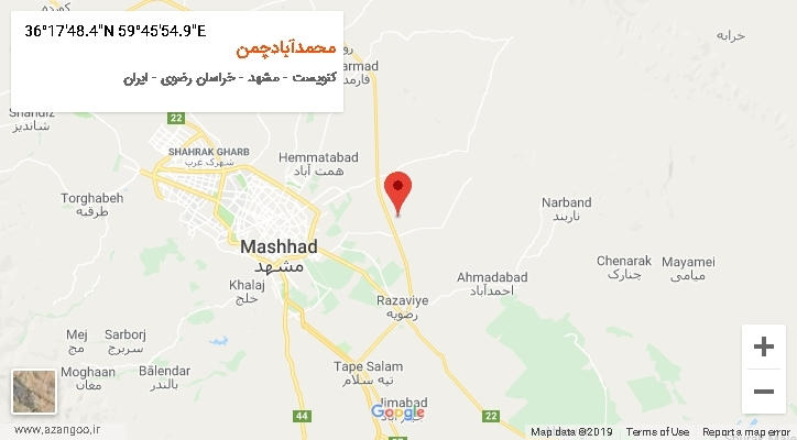روستای محمدآبادچمن بر روی نقشه