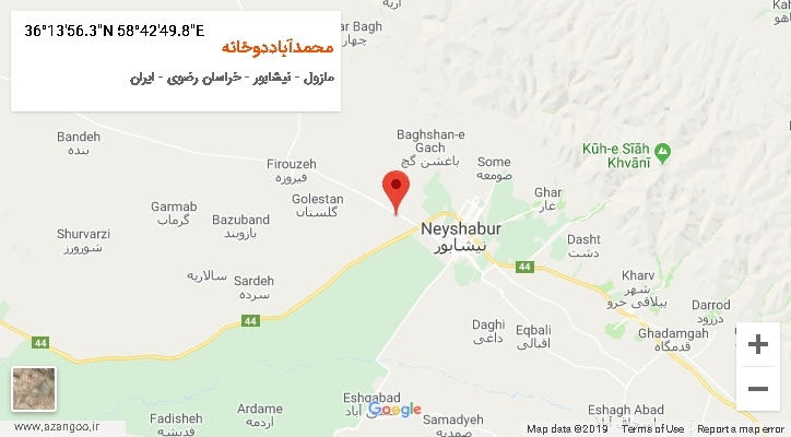 روستای محمدآباددوخانه بر روی نقشه