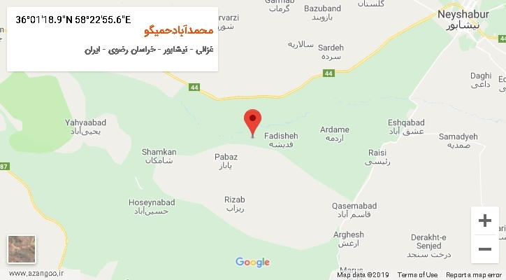 روستای محمدآبادحمیگو بر روی نقشه