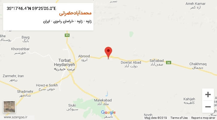 روستای محمدآبادحضرتی بر روی نقشه