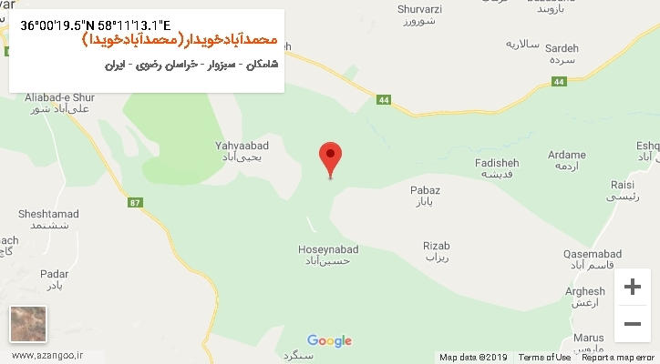 روستای محمدآبادخویدار(محمدآبادخویدا) بر روی نقشه