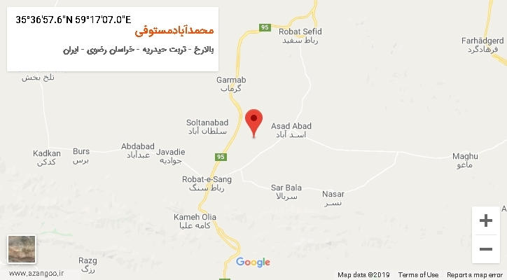 روستای محمدآبادمستوفی بر روی نقشه