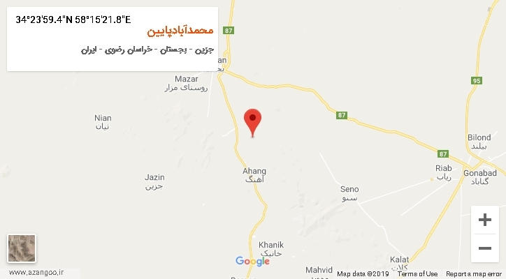 روستای محمدآبادپایین بر روی نقشه
