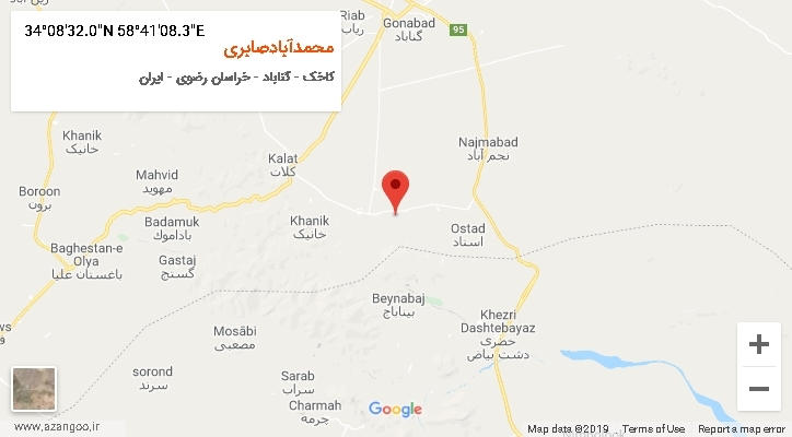 روستای محمدآبادصابری بر روی نقشه