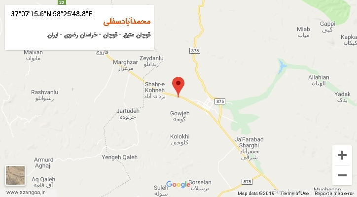 روستای محمدآبادسفلی بر روی نقشه