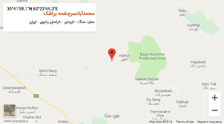 روستای محمدآبادسرچشمه براشک بر روی نقشه