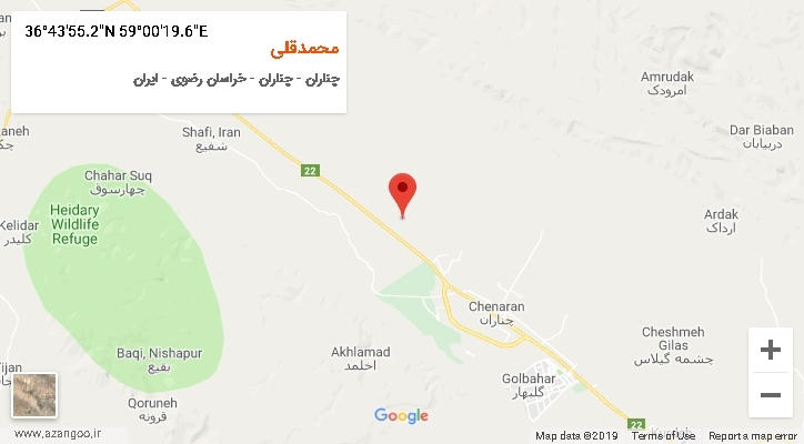 روستای محمدقلی بر روی نقشه