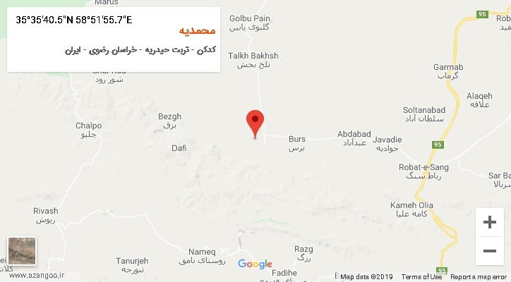 روستای محمدیه بر روی نقشه