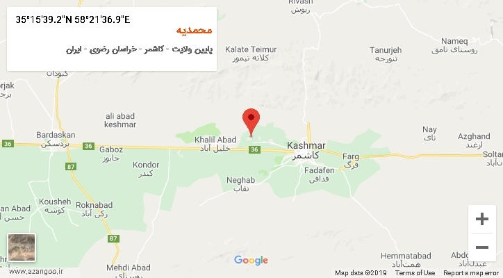 روستای محمدیه بر روی نقشه