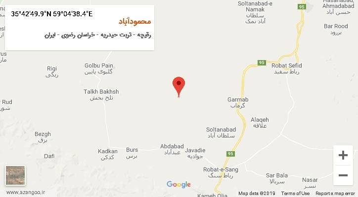 روستای محمودآباد بر روی نقشه