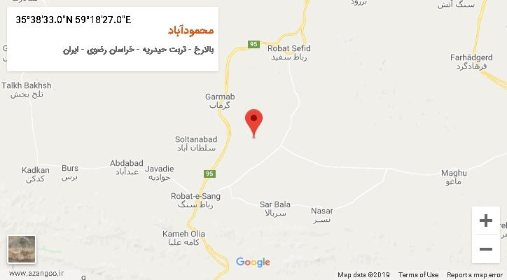 روستای محمودآباد بر روی نقشه