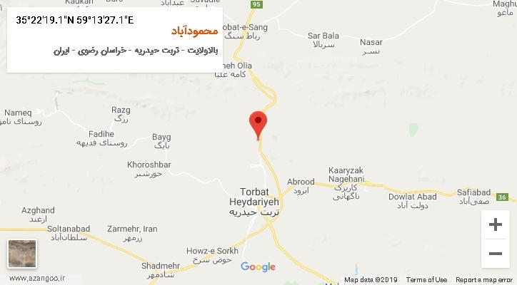 روستای محمودآباد بر روی نقشه