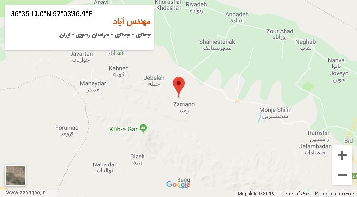 روستای مهندس آباد بر روی نقشه