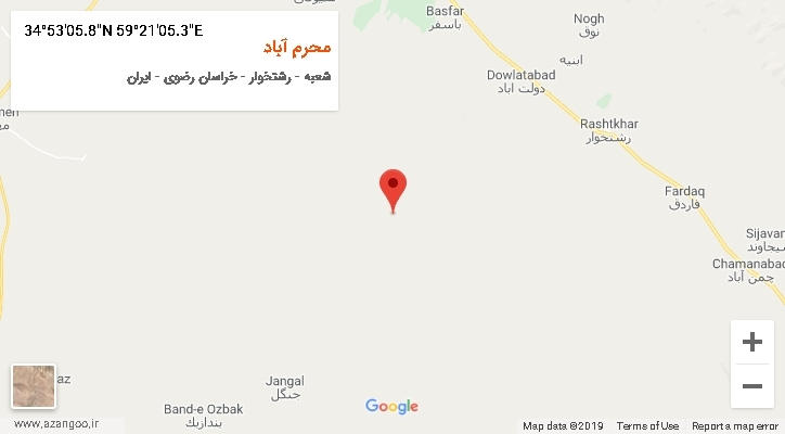 روستای محرم آباد بر روی نقشه