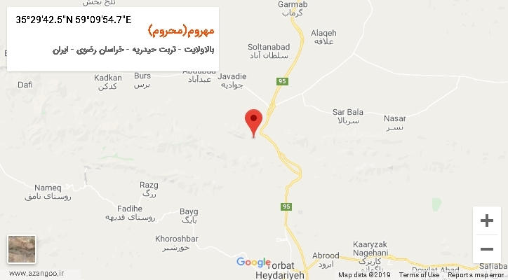 روستای مهروم(محروم) بر روی نقشه