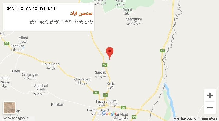 روستای محسن آباد بر روی نقشه
